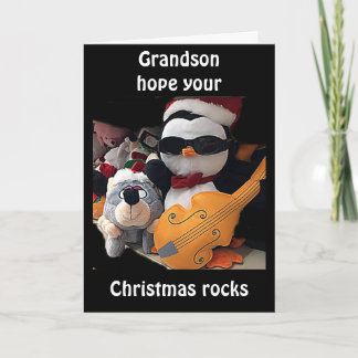 CARTES POUR FÊTES ANNUELLES GRANDSON-H0PE Y0UR CHRITMAS "R0CKS"