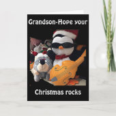CARTES POUR FÊTES ANNUELLES GRANDSON-H0PE Y0UR CHRITMAS "R0CKS"-YOU ROCK (Devant)
