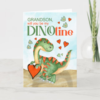 Cartes Pour Fêtes Annuelles Grandson Valentine T-Rex Dinosaur DINOtine