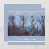 Cartes Pour Fêtes Annuelles Grange rouge rustique en détresse en vacances d'hi (Devant / Derrière)