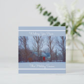 Cartes Pour Fêtes Annuelles Grange rouge rustique en détresse en vacances d'hi (Debout devant)