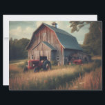 Cartes Pour Fêtes Annuelles Grange vintage/rustique et art tracteur<br><div class="desc">.</div>