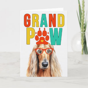 Cartes Pour Fêtes Annuelles GranPAW Afghan Hound GrandDOG Grand-parents Day