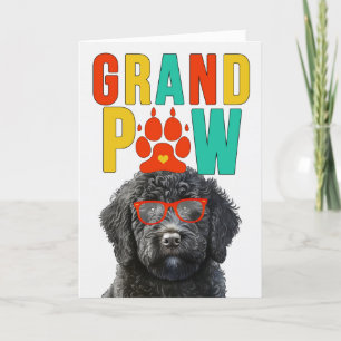 Cartes Pour Fêtes Annuelles GranPAW Black Labradoodle Funny Grand-parents Day