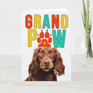 Cartes Pour Fêtes Annuelles GranPAW Field Spaniel CHIEN Jour des grands-parent