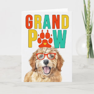 Cartes Pour Fêtes Annuelles GranPAW Goldendoodle DOG Funny Grand-parents Day