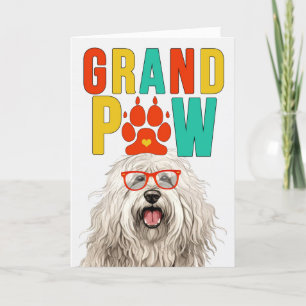Cartes Pour Fêtes Annuelles GranPAW Komondor DOG Funny Grand-parents Day