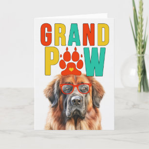 Cartes Pour Fêtes Annuelles GranPAW Leonberger Chien Funny Grand-parents Jour