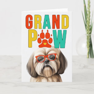 Cartes Pour Fêtes Annuelles GranPAW Lhasa Apso Dog Funny Grand-parents Day