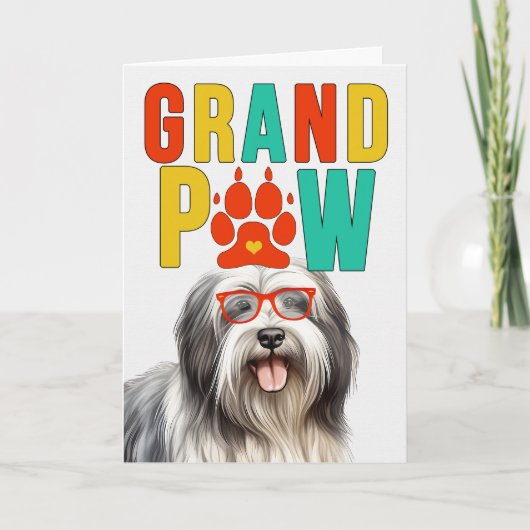 Cartes Pour Fêtes Annuelles GranPAW Lowchen Chien Funny Grand-parents Day (Devant)