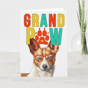 Cartes Pour Fêtes Annuelles GranPAW Podengo Chien Funny Grand-parents Day