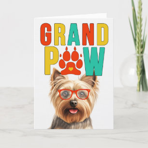 Cartes Pour Fêtes Annuelles GranPAW Silky Terrier Dog Funny Grand-parents Day