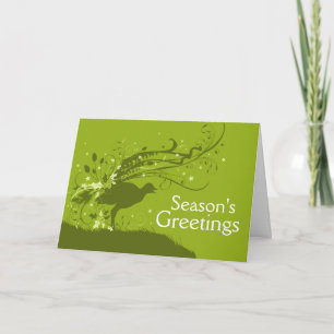 Cartes Pour Fêtes Annuelles Graphic lyrebird green Christmas card