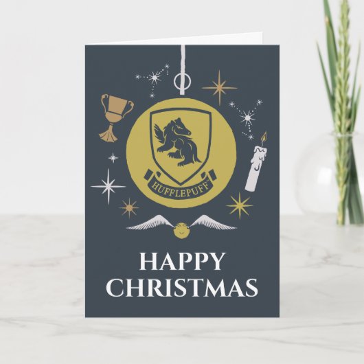 Cartes Pour Fêtes Annuelles Graphique Bauble de Noël HUFFLEPUFF™ (Devant)