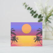 Cartes Pour Fêtes Annuelles Graphique de coucher de soleil tropical (Debout devant)