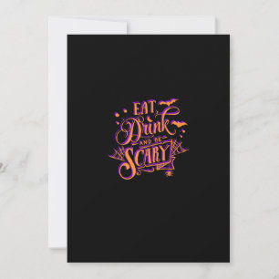 Cartes Pour Fêtes Annuelles Graphique Manger Boire Et Être Effrayant Fête D'Ha