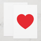 Cartes Pour Fêtes Annuelles Graphisme Cœur Rouge Blanc Moderne Simple (Devant / Derrière)
