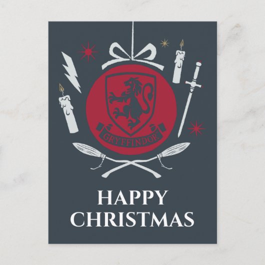 Cartes Pour Fêtes Annuelles Graphisme de boule de Noël GRYFFINDOR™ (Devant)