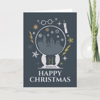 Cartes Pour Fêtes Annuelles Graphisme du globe de neige HOGWARTS™
