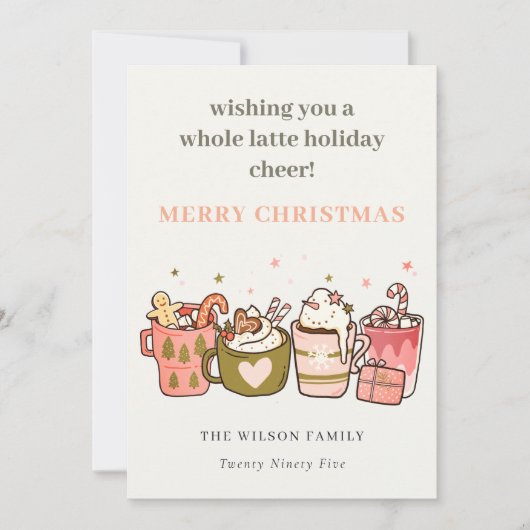 Cartes Pour Fêtes Annuelles Gras Drôle Café en latte entier Joyeux Noël (Devant)