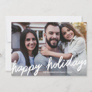 Cartes Pour Fêtes Annuelles Gras Happy Holidays Script superposition photo