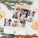 Cartes Pour Fêtes Annuelles Gras Moderne Corail Joyeux Année D'Examen Huit Pho<br><div class="desc">Envoyez des voeux chaleureux cette saison de vacances avec cette année de joyeux et audacieuse corail moderne unique et audacieuse en revue huit cartes de vacances photo. Son design sobre et minimaliste présente des éléments d'inspiration boho dans les tons rose clair, corail pastel, vert sauge, bleu et pêche. Célébrant l'esprit...</div>