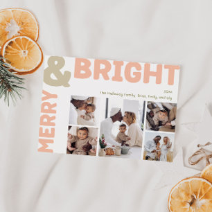 Cartes Pour Fêtes Annuelles Gras Moderne Joyeux Et Bright Cinq Photo