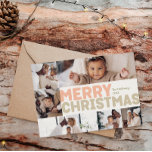 Cartes Pour Fêtes Annuelles Gras Moderne Joyeux Noël Année En Revue 6 Photo<br><div class="desc">Envoyez des voeux chaleureux cette saison de vacances avec cette unique et mignonne, audacieuse année de Noël Joyeux en revue 6 photo joyeuse carte de vacances. Son design sobre et minimaliste présente des éléments d'inspiration boho dans les tons rose clair, corail pastel, vert sauge, bleu et pêche. Célébrant l'esprit festif...</div>