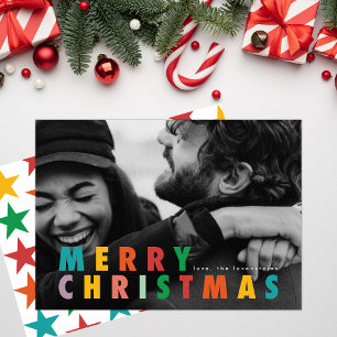 Cartes Pour Fêtes Annuelles Gras moderne minimaliste couleur Joyeux Noël Photo