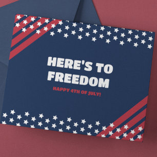 Cartes Pour Fêtes Annuelles Gras Red et Navy Patriotic Stars and Stripes
