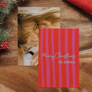 Cartes Pour Fêtes Annuelles Gras rose rouge à main tirage de la photo Noël