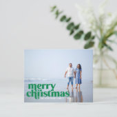 Cartes Pour Fêtes Annuelles Gras Vert Joyeux Noël (Debout devant)