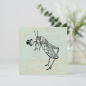 Cartes Pour Fêtes Annuelles Grasshopper avec chapeau supérieur (Debout devant)