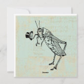 Cartes Pour Fêtes Annuelles Grasshopper avec chapeau supérieur (Dos)