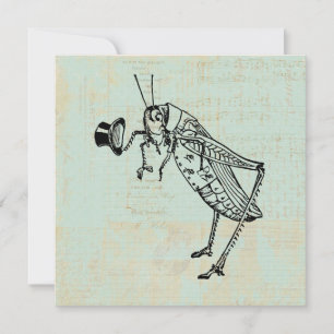 Cartes Pour Fêtes Annuelles Grasshopper avec chapeau supérieur