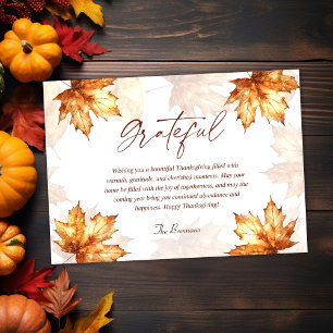 Cartes Pour Fêtes Annuelles Grateful Fall Élégante moderne Rustique Thanksgivi