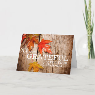 Cartes Pour Fêtes Annuelles Grateful For Your Business Autumn Leaves