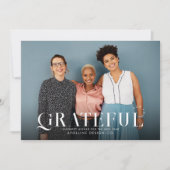 Cartes Pour Fêtes Annuelles GRATEFUL Moderne Bright Business Photo Logo élégan (Devant)