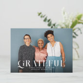 Cartes Pour Fêtes Annuelles GRATEFUL Moderne Bright Business Photo Logo élégan (Debout devant)