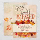 Cartes Pour Fêtes Annuelles Grateful Thanksgiving Card béni (Devant / Derrière)