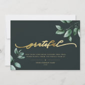 Cartes Pour Fêtes Annuelles Gratuit | Calligraphie moderne Logo Or Eucalyptus (Devant)
