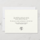 Cartes Pour Fêtes Annuelles Gratuit | Calligraphie moderne Logo Or Eucalyptus (Dos)