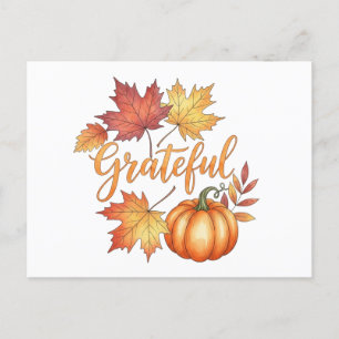 Cartes Pour Fêtes Annuelles Gratuit Citrouille & Feuilles d'automne