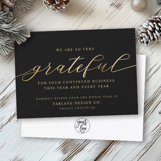 Cartes Pour Fêtes Annuelles Gratuit | Modern Script Business Logo Entreprise