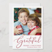 Cartes Pour Fêtes Annuelles Gratuit Photo Rouge Script Joyeux Noël (Devant)