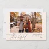 Cartes Pour Fêtes Annuelles Gratuit Script manuscrit Photo Thanksgiving (Devant)