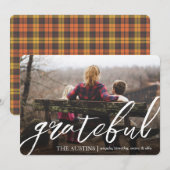 Cartes Pour Fêtes Annuelles Gratuit Script Nom de famille superposition Thanks (Devant / Derrière)