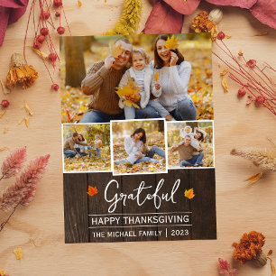 Cartes Pour Fêtes Annuelles Gratuit Simple bon thanksgiving Famille photo