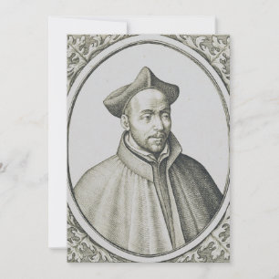 Cartes Pour Fêtes Annuelles Gravure antique de Saint Ignace de Loyola Art anti