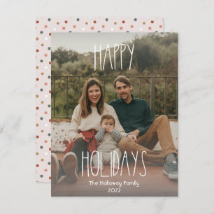 Cartes Pour Fêtes Annuelles Gray Boho Polka Dot Gradient Full Photo